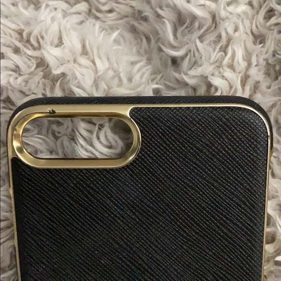 Kate Spade Black Saffiano Gold Plate iPhone case - Picture 2 of 7